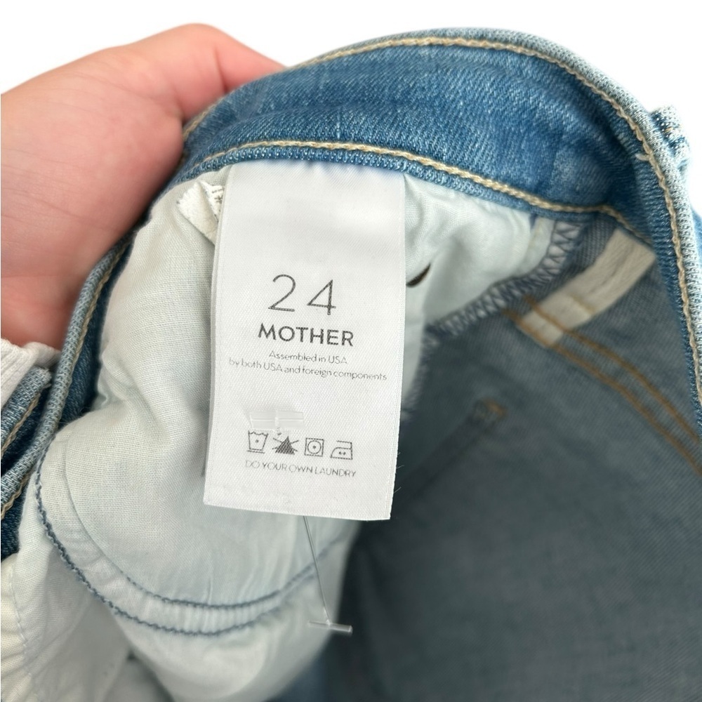 MOTHER The Fly Cut Stunner Ankle Fray Jean - Light Wash Denim - Size 24 - Picture 13 of 13
